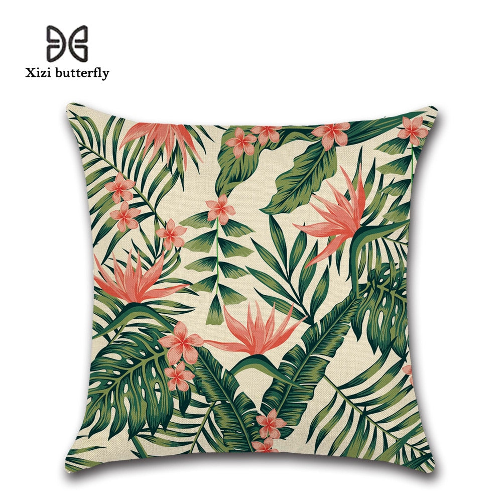 Tropical Plants Style Cushion Cover