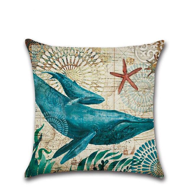 whale cushion cover